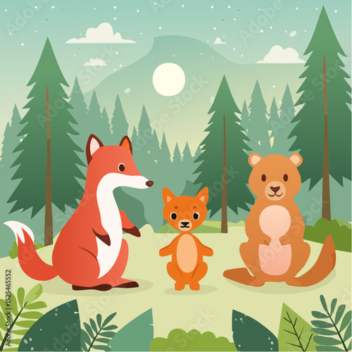 CUTE Baby animals in the forest (fox, bear, deer)
