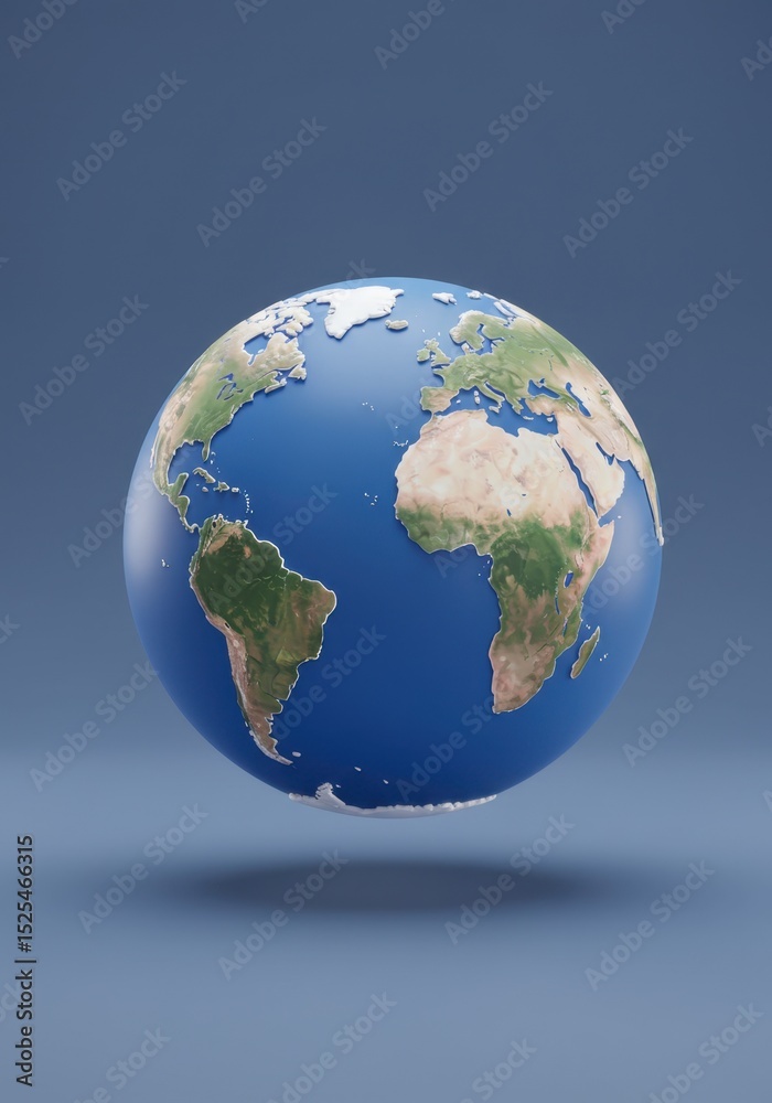 Fototapeta premium Low Poly Earth Globe 3D Model