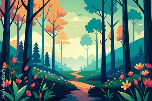 autumn landscape with trees