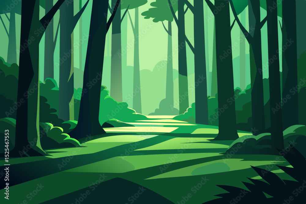 misty forest in the morning