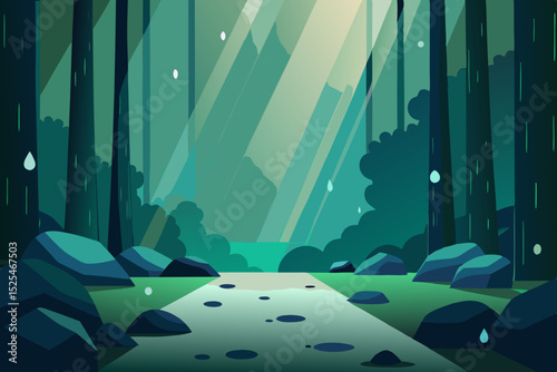 night landscape with trees and clouds