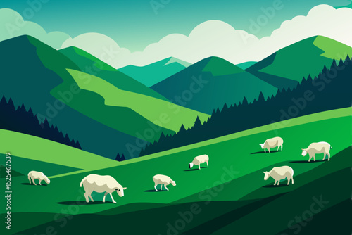 sheep in the mountains