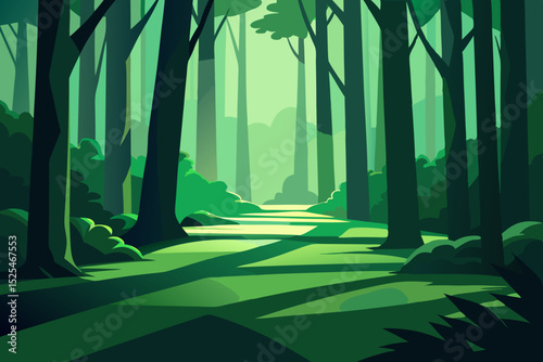 misty forest in the morning