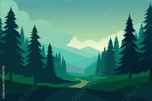 winter landscape with forest