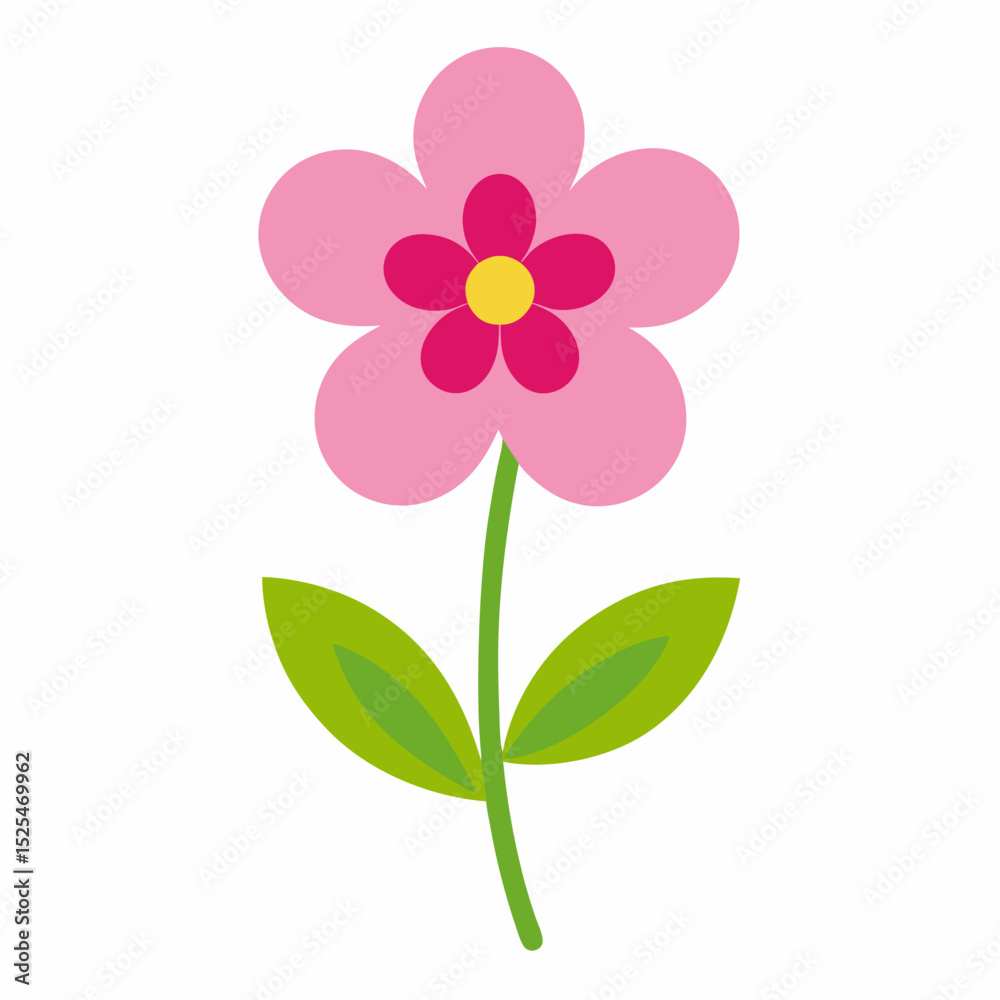 Naklejka premium pink flower isolated on white background