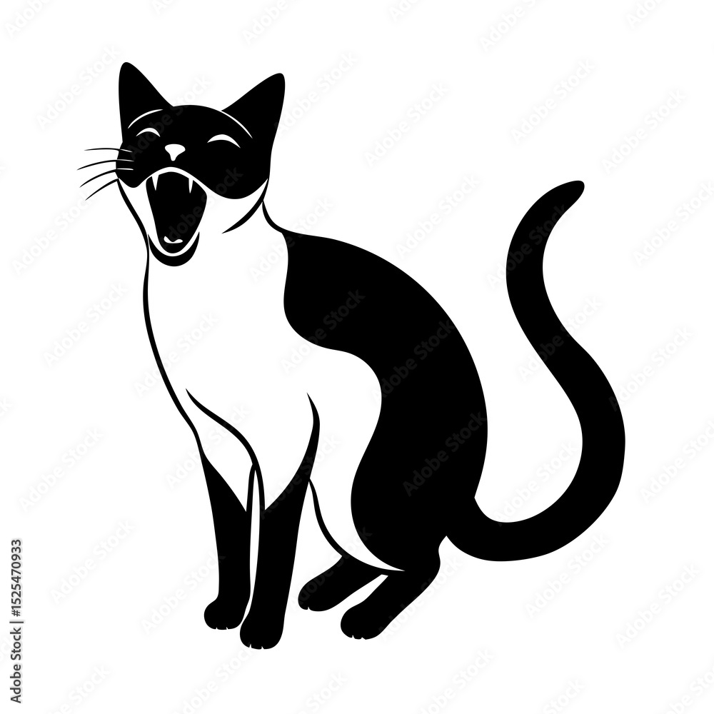Obraz premium black cat vector illustration