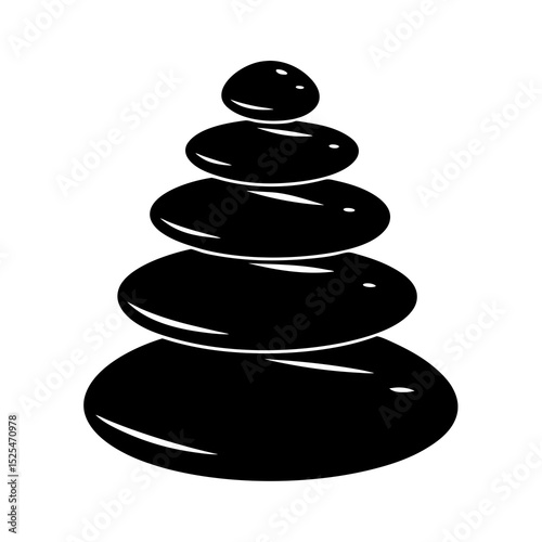 black stones on white background