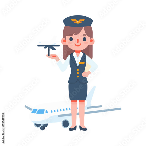 
illustration design of a flight attendant