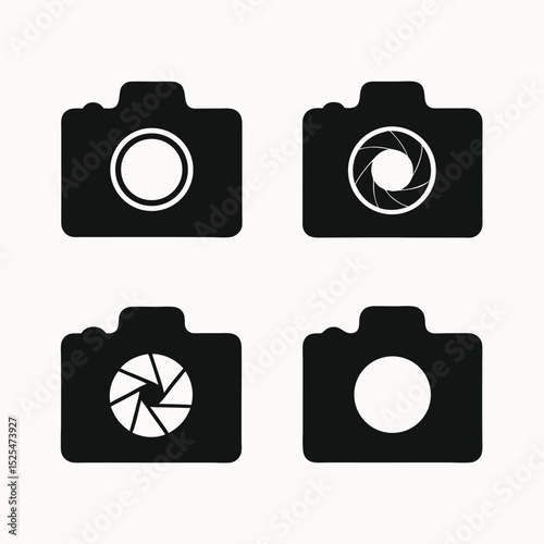 Photography Icons Camera Lens Aperture Shutter Stock Vector Illustration