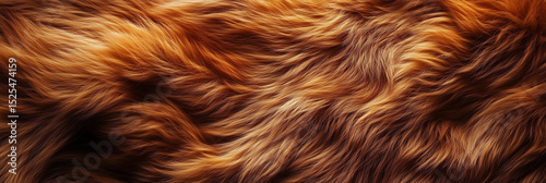 Rich brown fur texture with natural waves and highlights in close-up detail.