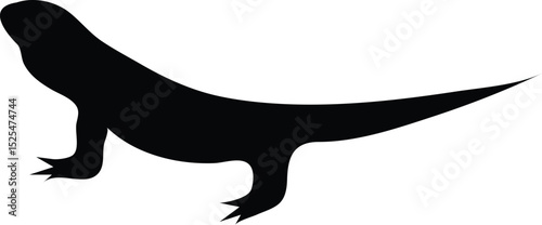 Black Lizard Silhouette Vector Illustration – Reptile Graphic Isolated Design