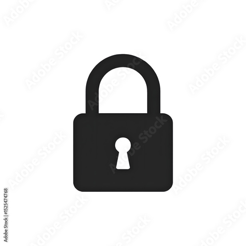 Lock icon in flat design style for security and protection concepts  