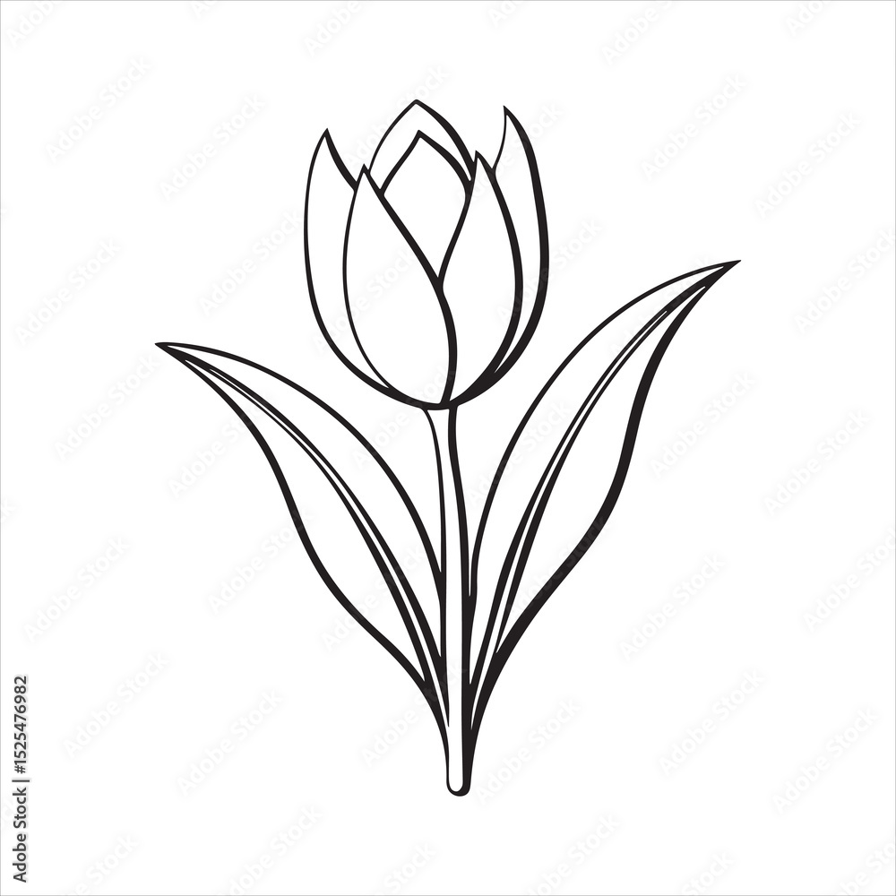 Obraz premium tulip flower minimalist silhouette vector