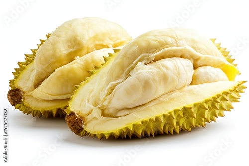 Durian fruit showing soft yellow pulp