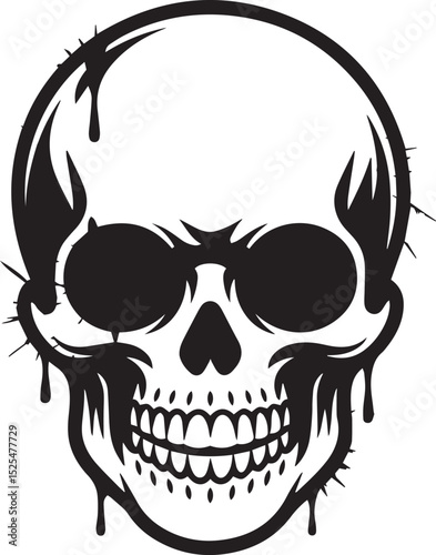 Dripping skull graphic design element for tattoo