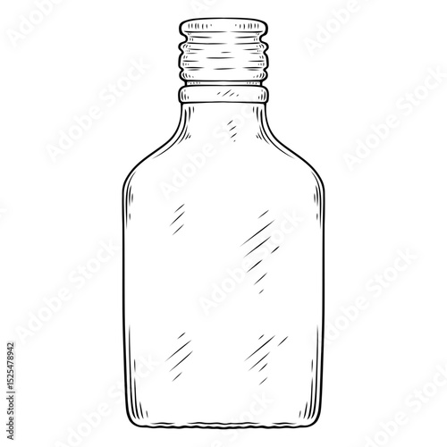 glass bottle line art handdraw illustration