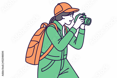 Female outdoor photographer, nature photography, travel hobby, adventure capture, landscape shoot, woman explorer, outdoor activity, nature enthusiast, photo capture, journey moment.