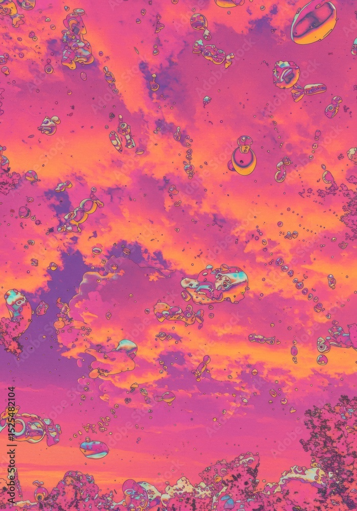 Obraz premium Abstract Pink Orange Sunset Sky Cloudscape