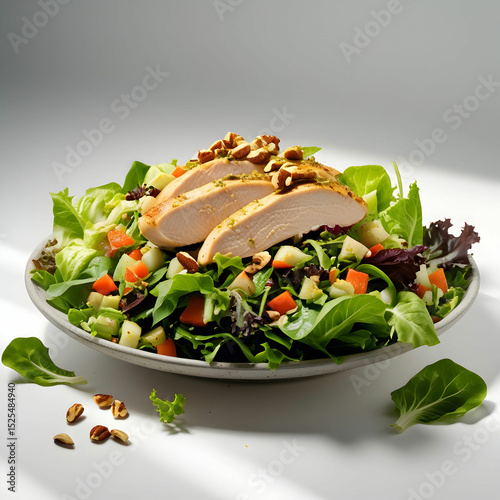 Natural and fresh Chicken salad isolated