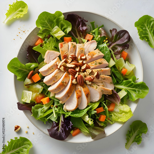 Natural and fresh Chicken salad isolated