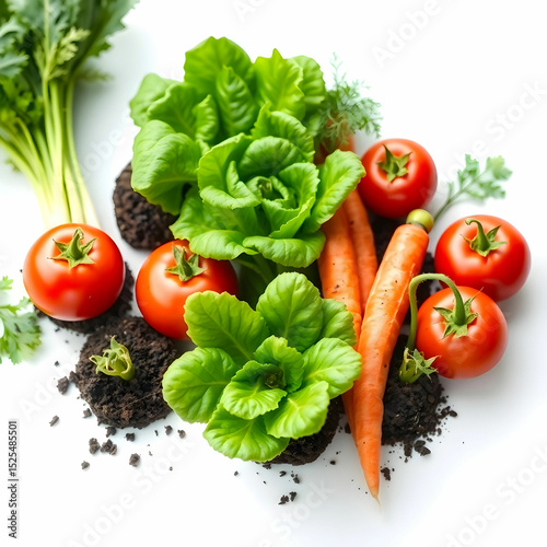 Natural and Fresh Vegetable Planting isolated