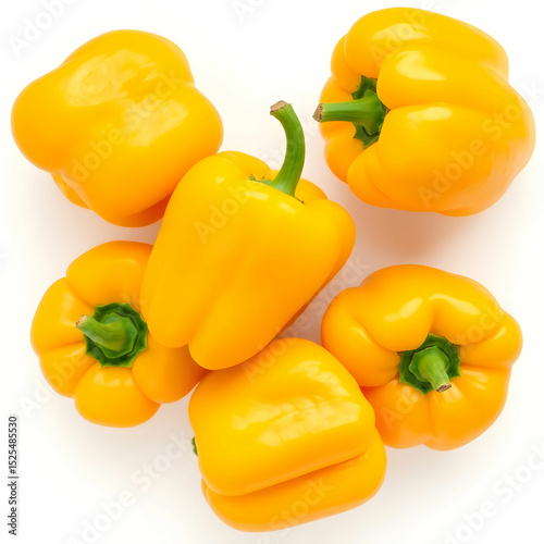 Natural and Fresh Yellow bell peppers isolated