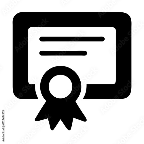Certificate Design With a Ribbon and a Blank Area for Text on a White Background