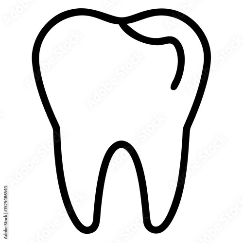 Outline of a Tooth Symbol Representing Dental Health and Hygiene Awareness