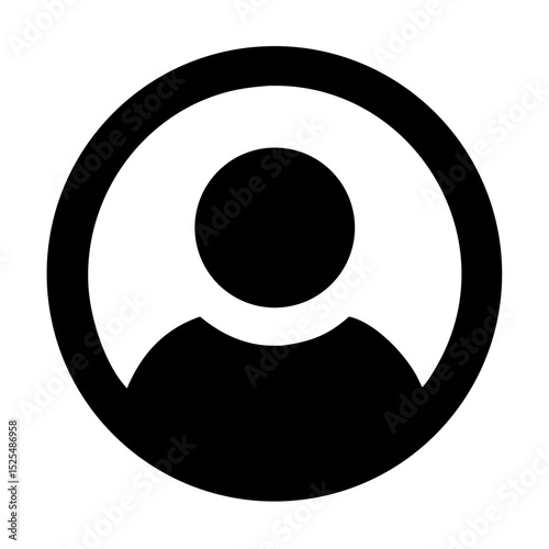 User Icon in a Modern Design Featuring a Person Within a Circle Outline