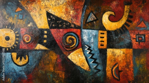 Abstract Geometric Composition in Warm Tones