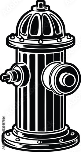 Fire hydrant silhouette, black emergency icon, vector illustration design