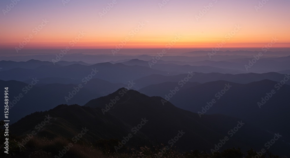 Fototapeta premium Sunrise sunset landscape soft colors peaceful atmosphere