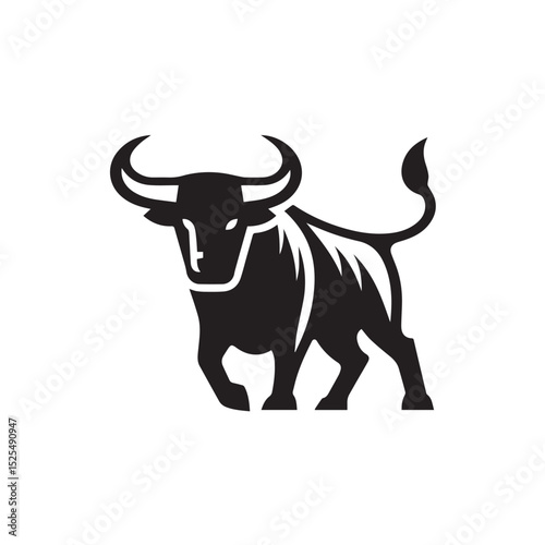 OX silhouette black and white vector icon