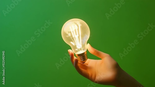 hand with light bulb