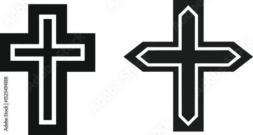 A simple black cross with sleek design
