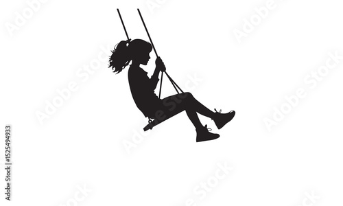Carefree Girl on Swing