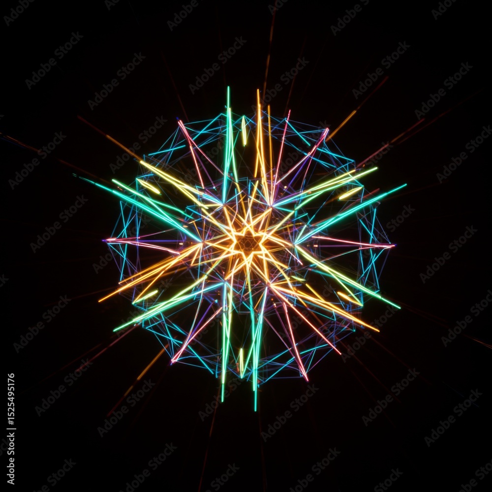 Obraz premium Vibrant Multicolored Geometric Light Design