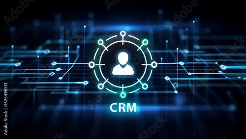 Digital Crm Customer Relationship Management System Network Concept