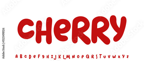 Summer Corn Grains, joyful lettering, cartoon rounded typography. Childish font for friendly logo headline of culinary recipe book, sweets, ice cream title. Food typographic design. Vector typeset.