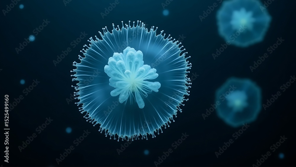 Fototapeta premium Beautiful jellyfish gracefully drifting in an aquarium