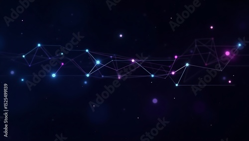 Abstract network graphic with glowing connections and particles