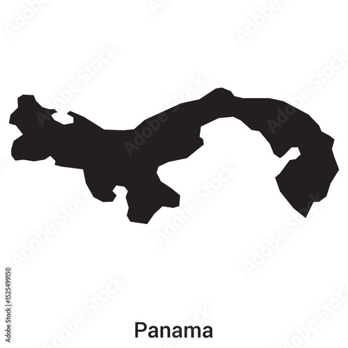 panama sillouette map vector isloated on a white background
