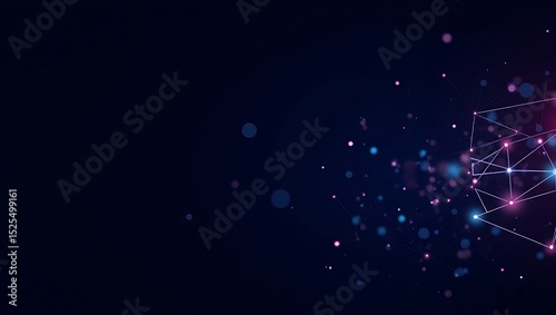 Abstract network graphic with glowing connections and particles