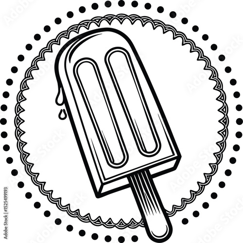 Ice cream silhouette, dessert vector icon, frozen treat graphic








