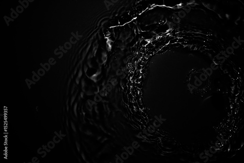 Image of black water surface with waves.