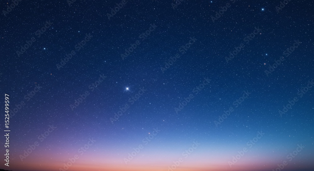 Fototapeta premium Vibrant Twilight Sky With Numerous Stars