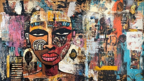 Abstract Portrait of a Woman: A Tapestry of Culture and Expression