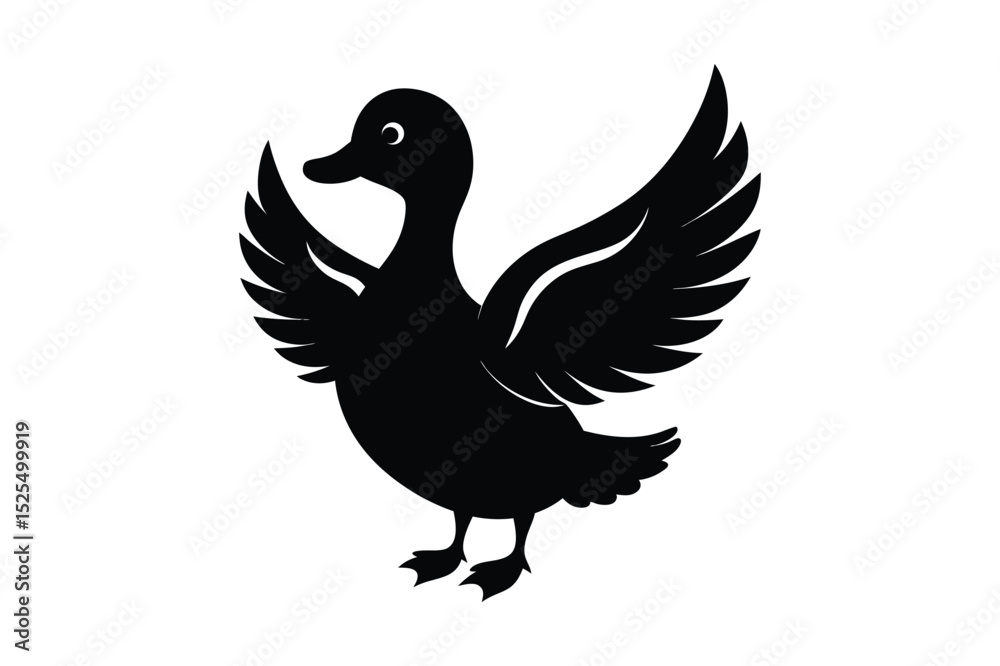 Fototapeta premium Duck Silhouette vector , Wood duck Silhouette vector bundle 