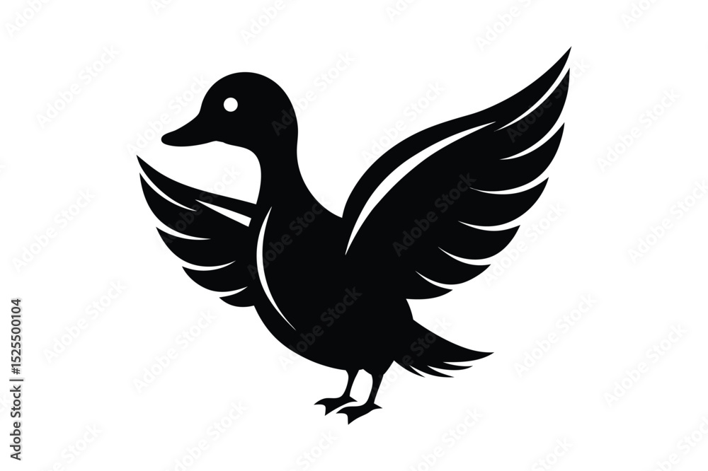 Fototapeta premium Duck Silhouette vector , Wood duck Silhouette vector bundle