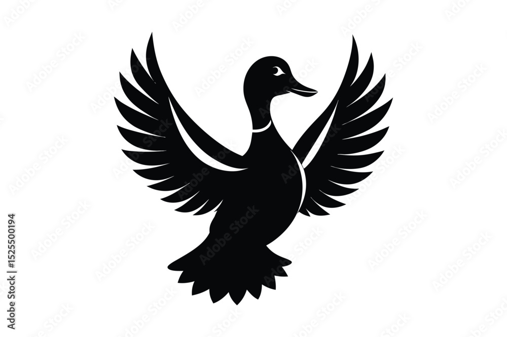 Fototapeta premium Duck Silhouette vector , Wood duck Silhouette vector bundle